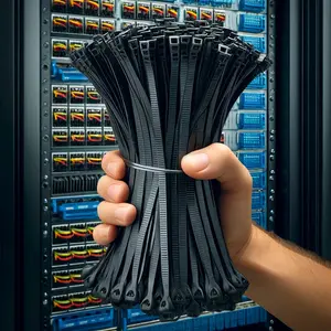 Bulk 18-Inch Black Extra-Heavy Duty Zip Ties - 1000-Pack | 50lb Strength | UV Resistant Nylon 6/6