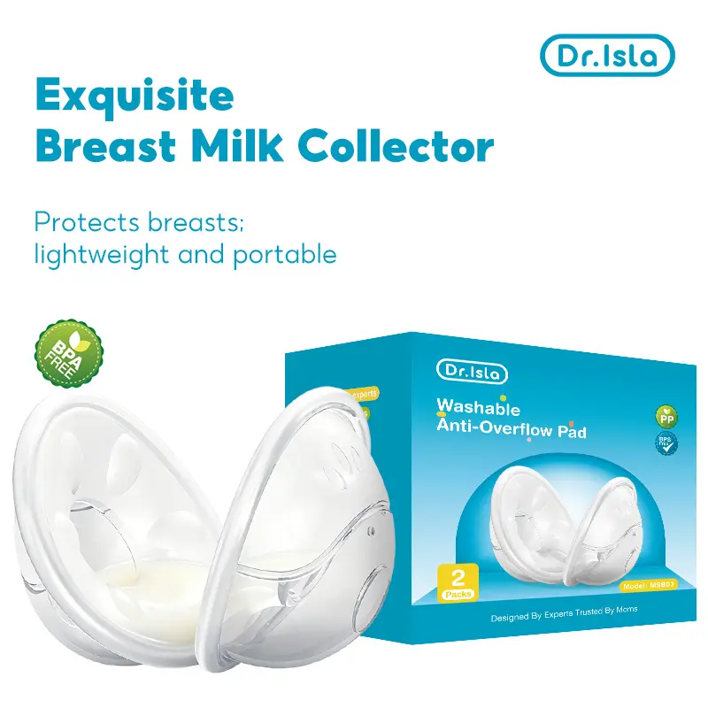 Dr.Isla Overflow Pad 50ML - Hands-Free Silicone Nursing Cup, Reusable Milk Collector for Breastfeeding, Leak-Proof Design MSB03