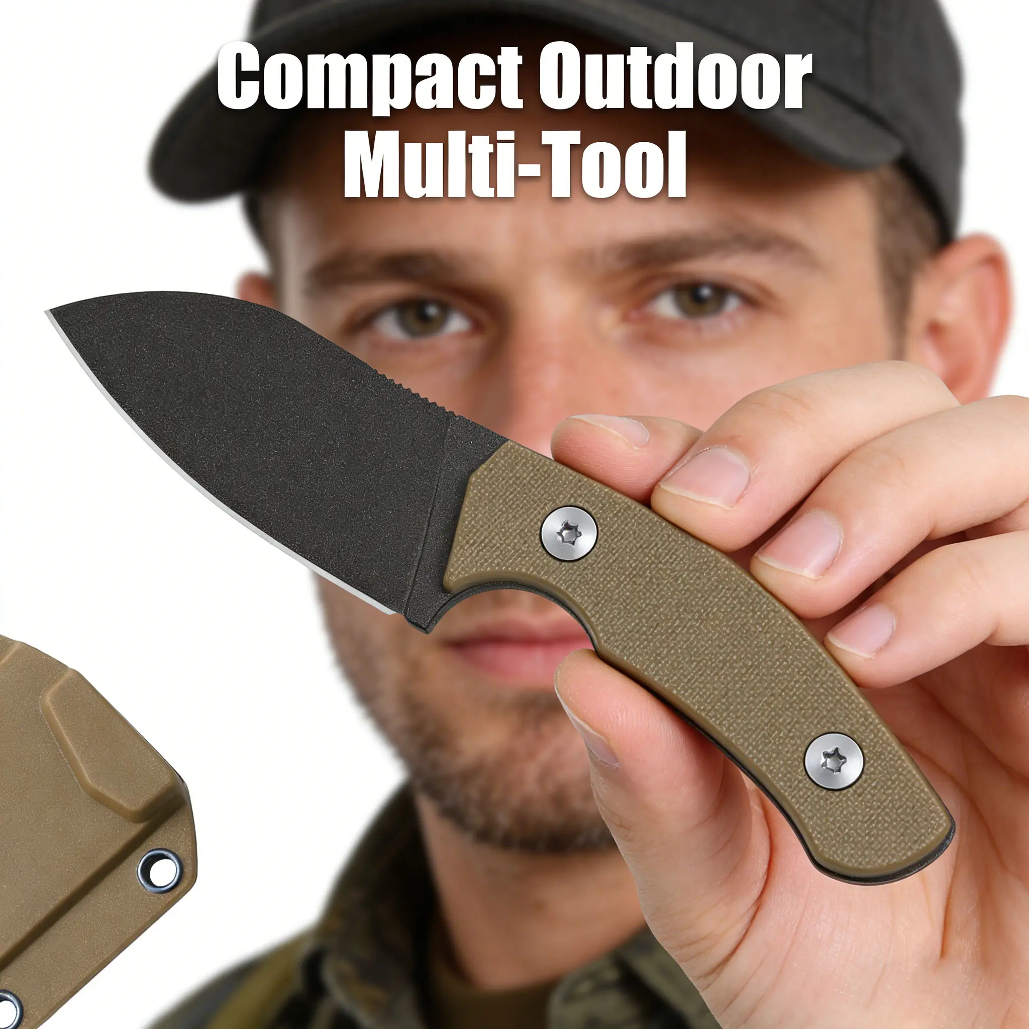 Carbon Off-Grid Mini EDC Knife, Portable Durable Outdoor Tool, Outdoor EDC Tool for Camping & Hiking, Compact Pocket Knife, Outdoor Edc Tools