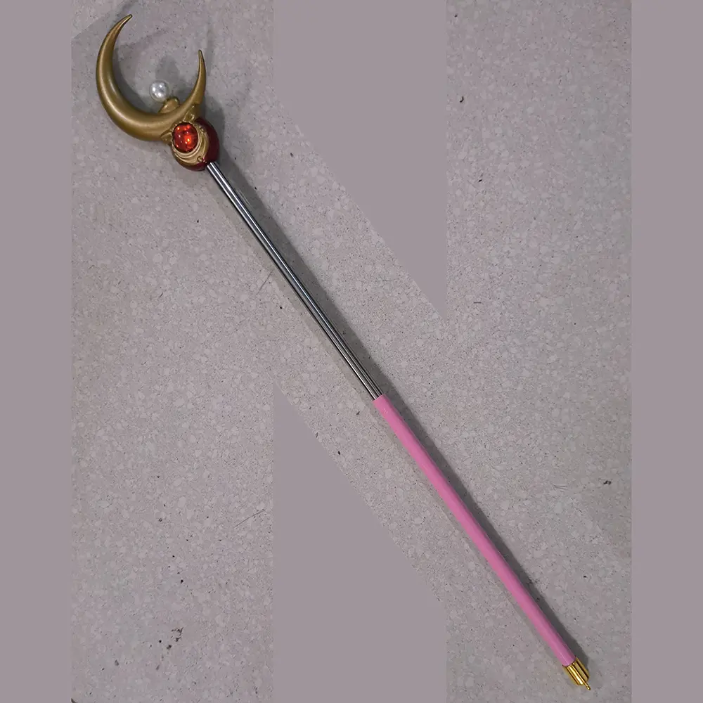 1pc Cosplay Crescent Moon Wand, Zinc Alloy, Adjustable Length, Uncharged, Gift Box Packaging