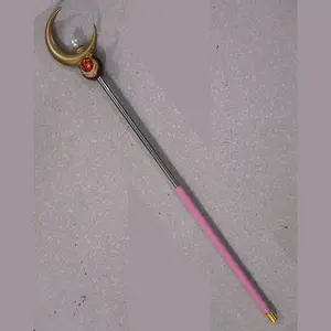 1pc Cosplay Crescent Moon Wand, Zinc Alloy, Adjustable Length, Uncharged, Gift Box Packaging