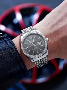 Luxury Log Series Business Men's Watch, Round Dial, Waterproof Calendar Display, Butterfly Buckle Stainless Steel Strap, Fashionable and Versatile