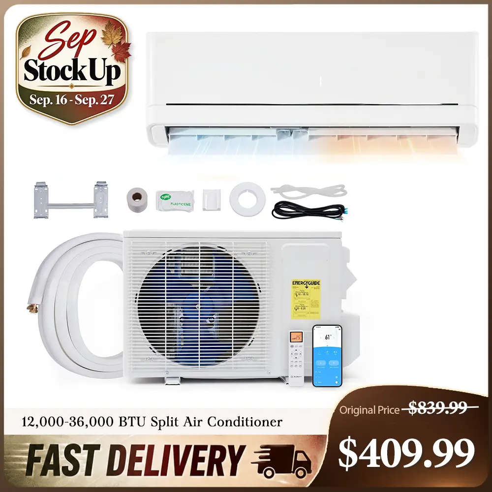 [!!!SHIPS IN 2 BOXES] [TiktokShopStockUp] AMERLIFE 12000 BTU-36,000BTU Mini Split Air Conditioner Heat Pump, Inverter Ductless AC, Cools up to 750-2500 Sq. Ft, Energy-Efficient with Self-Cleaning, Power Cord and Screws not Included