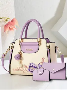 Women's Floral Embroidered Shoulder Bag Set, Fashionable Patterned Bag, Casual All-Season Handbag & Crossbody Bag, Versatile Fashion Accessory, Versatile Shoulder Bags, Fashion Purses, Boho Shoulder Bags
