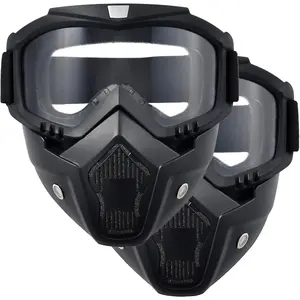 Anti Fog Paintball Full Face Airsoft Tactical Mask Motorcycle Helmet Goggles with Removable Face Mask for Men Women