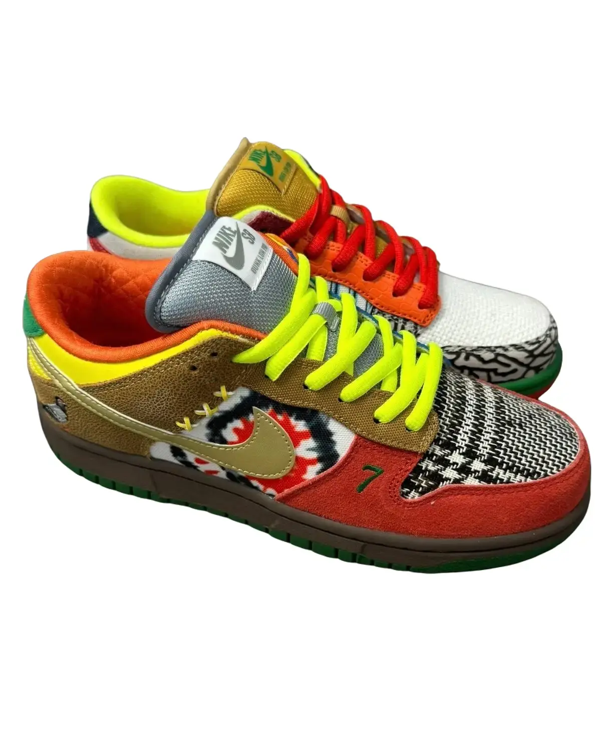What The Style Asymmetric Mismatch Patchwork Low Top Skate Sneakers Mixed Suede Plaid Canvas Leather Multi Color Block Gum Rubber Non Slip Outsole Retro Street Casual Athletic Trainers For Daily Streetwear Party