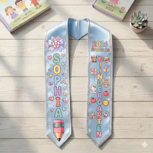 Personalized Kid Graduation Sash , Cute Kindergarten Stole Custom Name, Preschool Grad Gift, Class of 2026 Girl Boy Sash
