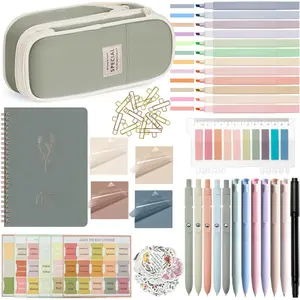 Bible Study Supplies Set, 1 Set Including Notebook & Pen Case & Highlighter & Pen & Sticker & Label, School Supplies Bible Study Group Essentials Stationery Set, Ballpen Set