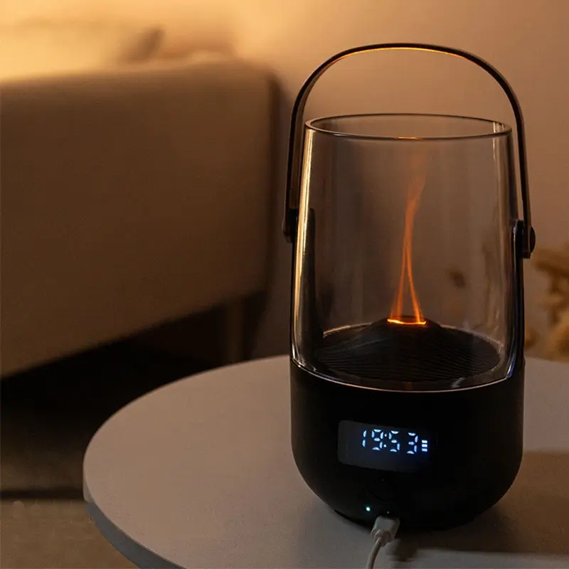 Vintage Flame Diffuser, USB Powered Humidifier, Cozy Night Aromatherapy, 200ML Capacity, Programmable, Automatic Shut-Off, Ideal for Relaxing Atmosphere, Air Humidifier