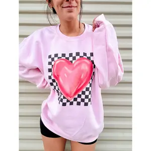 Checkered Heart Graphic Top