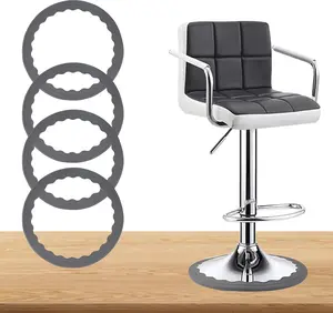4 Pack Bar Stools  Protectors Ring Non Slip  Chair  Floor Protector for 14.5" to 16.5" Round Chair Base Pads Bottom Protect Wooden Floor No  No Noise Anti-Slip Grey