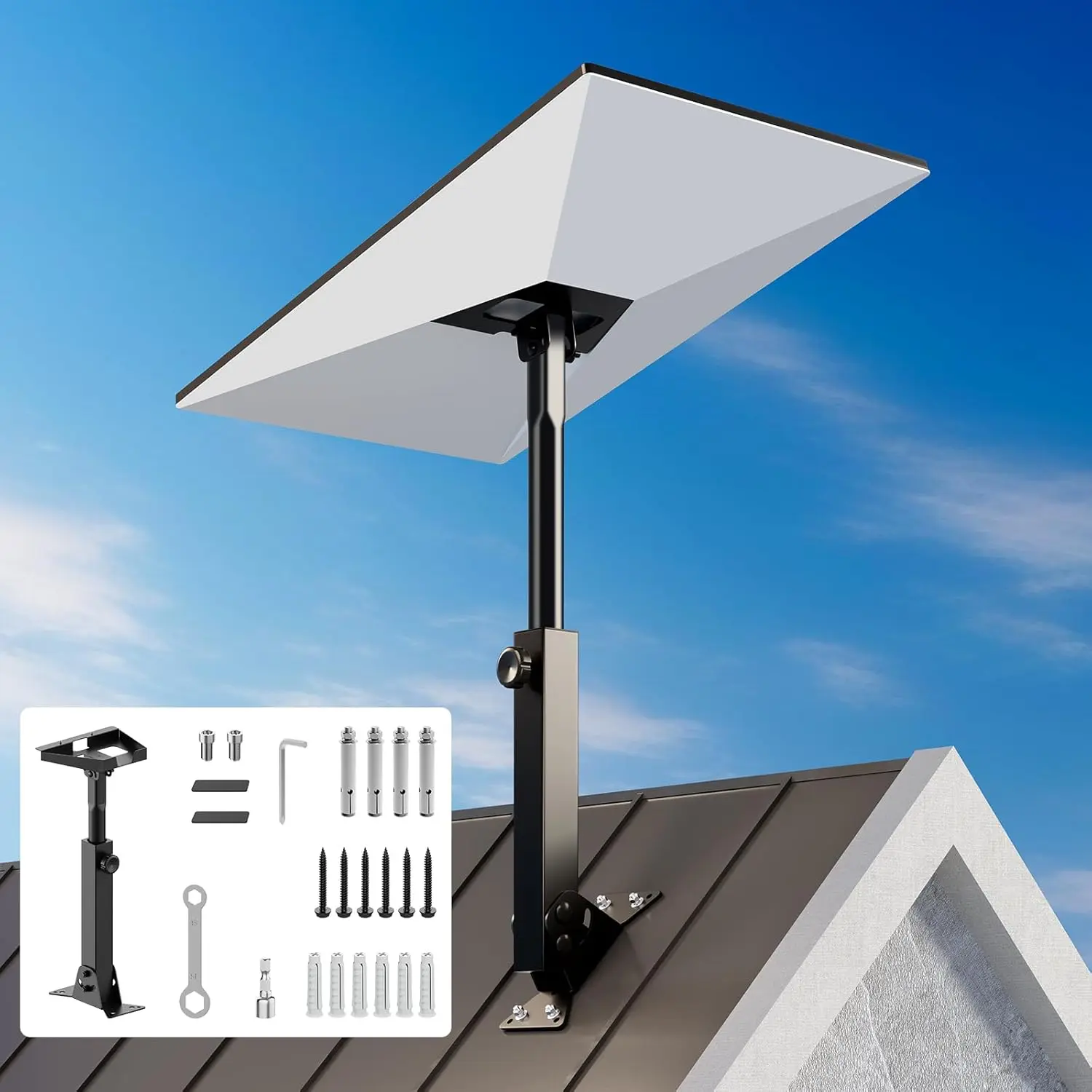 Futrue Wolker Starlink Gen 3 Roof Mount - Telescoping & 360° Rotatable Adjustable Stand for Starlink Standard (V4), All-Weather Installation Kit Included