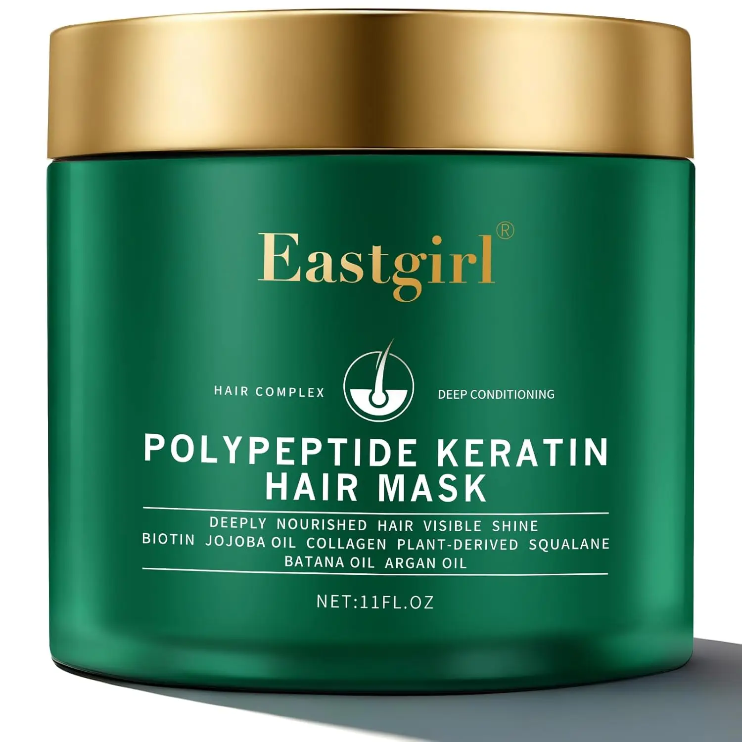 Collagen Hair Mask for Deep Conditioning - 4-Protein Repair with Moroccan & Jojoba Oils, Treats Dry Damaged Frizzy Hair, Nourishes & Strengthens with Panax Ginseng, 11 fl oz
