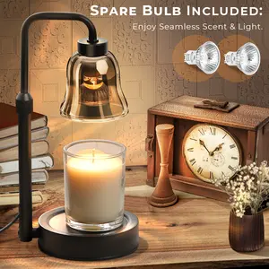 KLL Candle Warmer Lamp with Timer - Adjustable Height, 24-Hour Cycle Timer, Dimmable, Home Decor, Father's Day Gift Light Fragrance, Jar Max,  Ornaments