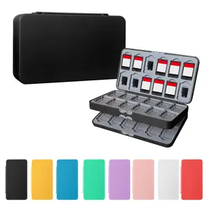 Switch Game Box Stand with 48 Slots & Micro SD Storage, Divided Compartments, Ultra-Thin Portable Travel Gift Accessory, Protective Hard Shell & Soft Lining
