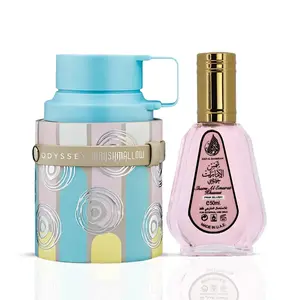 Odyssey Marshmallow Gourmand Edition Eau De Parfum Spray 100ml (3.4 oz) by Armaf & Pink Blush Shams Al Emarat Khususi Eau de Parfum Spray 50ml (1.7 oz) by Ard Al Zaafaran (Bundle)