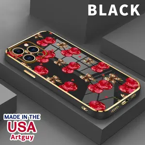 Phone case for iPhone 16 Pro Max 15 Plus 14 13 12 11 XR XS Cherries all over the screen Anti-Scratch Shockproof TPU Bumper Drop-proof Cover