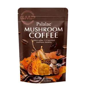 Pslalae Mushroom Mixed Dietary Supplement - Arabica Coffee + 6 Functional Ingredients - Beverage Powder 30 Servings