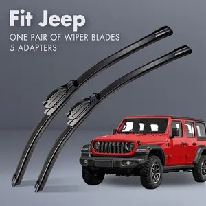 Fit Jeep,Universal All-Season Windshield Wipers Ultra Quiet Frameless Blades, OEM Quality,Streak-Free 5 Adapters,  Easy Install Car Parts
