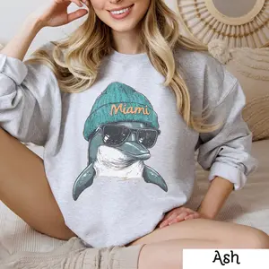 Vintage Miami Football Sweatshirt, Trendy Miami Football Fan Gifts, Miami Football Game Day Crewneck, Unisex Sports Sweatshirt