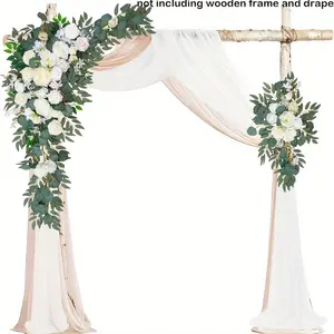 Wedding Arch Floral Arrangements Synthetic Blooms for Nuptial Decorations Reception and Backdrop Elegant Floral Decor