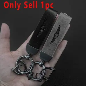 Leather Car Key Chain Keyring Pendant, Keychain Pendant, Premium Leather, Interior Accessories for Genesis G80 G70 Gv80 G90 Gv60gv70, Mint Essentia