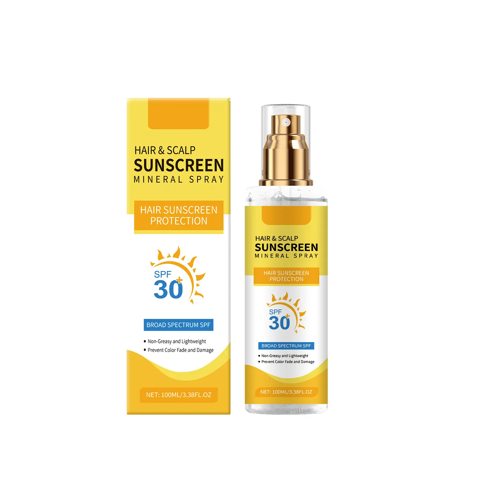 Hair & Scalp Sunscreen Spray SPF 30 | Color-Safe UV Blocker for Dyed/Highlighted Hair | Weightless Non-Greasy Protection | Beach & Pool Essentials | Coconut Enriched Scalp Shield