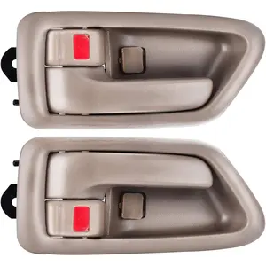 2Pcs Interior Door Handles, Front Rear Driver & Passenger Side Replacements for 1997 1998 1999 2000 2001 Toyota Camry, Replaces# 69206-AA010-E0, 69205-AA010-E0, Beige/Tan