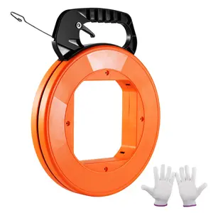VEVOR Fish Tape, TikTokShopBlackFriday, 120-foot, 1/8-inch, Steel Wire Puller with Optimized Housing and Handle, Easy-to-Use Cable Puller Tool, Flexible Wire Fishing Tools for Walls and Electrical Conduit, Non-Conductive