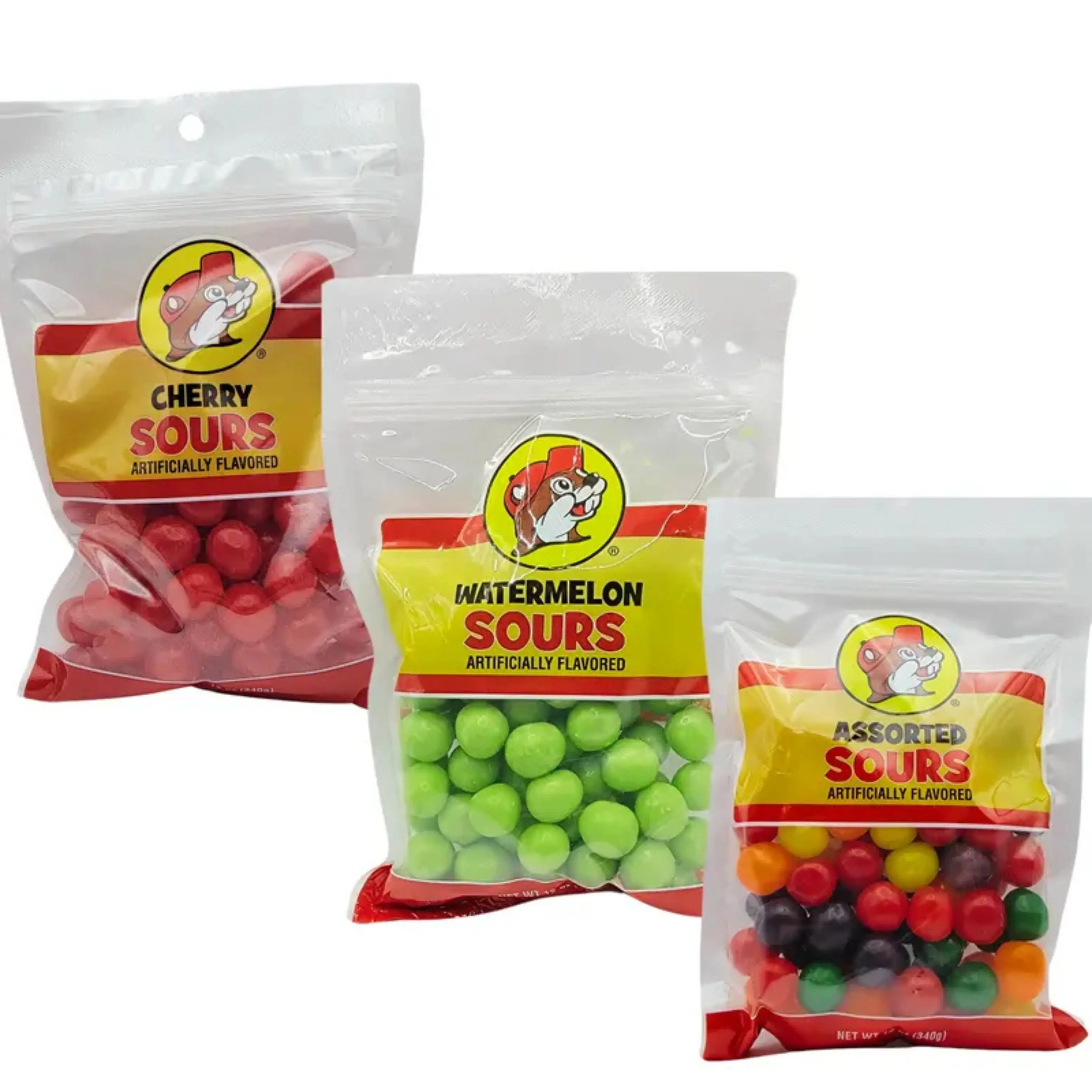 Buc-ee's Sweet and Sour Hard Candy Balls - 12oz Prepackaged Bite-Sized Fruity Candies, Watermelon Cherry Flavors, Tangy Texas Food, Late Night Crunchy Shell Treats