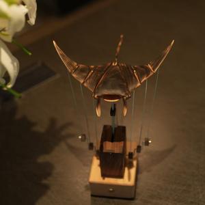 Handmade Wooden Manta Ray Mechanical Automaton - Internal Gears, USB-C Rechargeable, Silent Non-Music, 9.4in x 7.1in, Mechanical Funky Oddities Home Decor Items, Craftsmanship Room Accessory, Christmas Gift (summerwins)