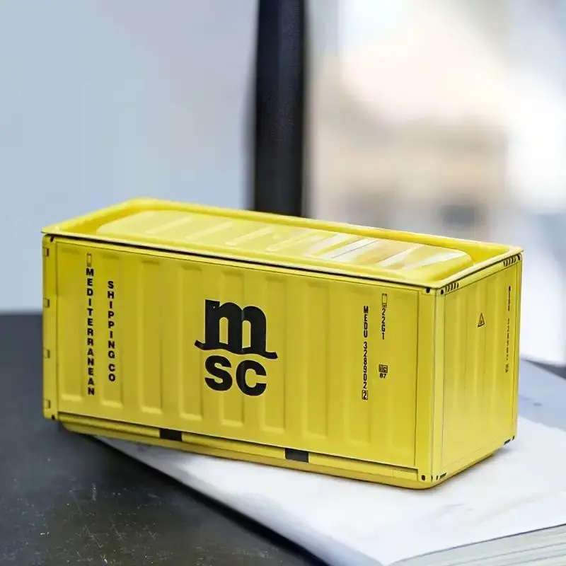 Mini Cargo Container Model Display Piece, Compact Desktop Storage Box Organiser for Office Supplies, Perfect Home and Office Decoration, Desktop Storage Organizer, Decorative Organizer