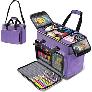 Knitting Bag, Large Crochet Bag, Crochet Tote Bag, Yarn Bags for Crocheting, Yarn Storage Organizer for Knitting & Crochet Supplies