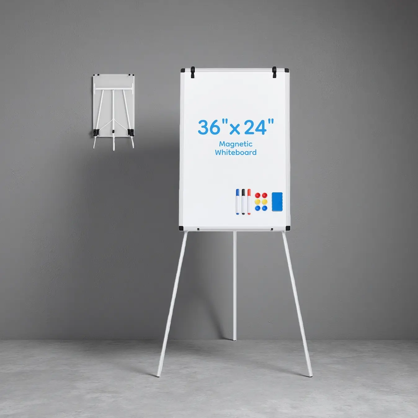 Portable Design,Hight Adjustable,36" x 24" Magnetic Portable Whiteboard with Adjustable Tripod Easel for School,Home Office,Easy Assembly,Portable Foldable Outdoor,Easel Whiteboard - Magnetic Portable Dry Erase,for Office or Teaching at Home & Classroom