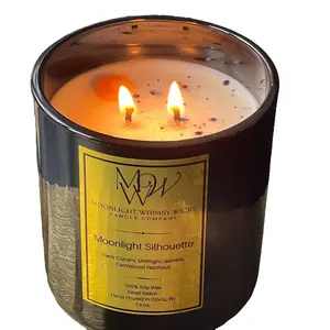 Moonlight Silhouette 13 oz Soy Wax Candle - Fragrance Notes: Black Currant, Pear Nectar, Midnight Jasmine, Vanilla Creme, Lush Freesia, Vanilla Creme Decor Freshener