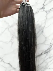 50g Human Hair Micro Beads Weave Extension, Invisible Seamless Nano Microring, Dual Pull Long Hair Extensions, Unisex Hair Accessory