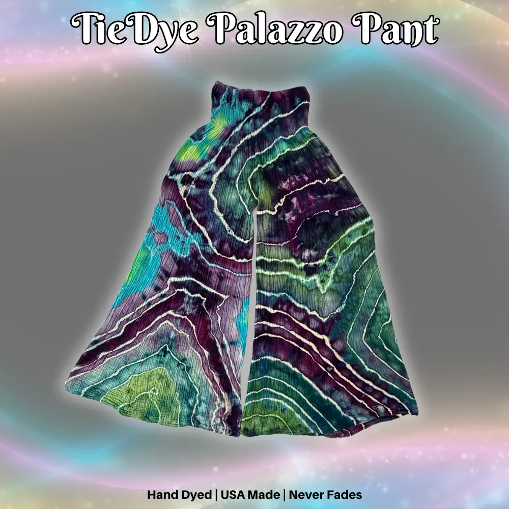 Palazzo Pants by Taylor TieDye Original Hand-Dyed UNISEX 100% Cotton No Fade No Bleed Ice Dyed In-House All Season