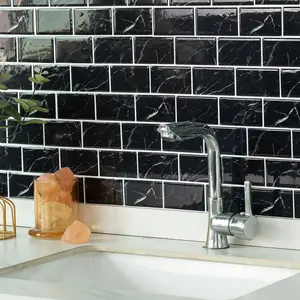 Self-Adhesive Ceramic Tile Wall Stickers, Waterproof, Moldproof, Oil Resistant, for Living Room Kitchen Bathroom, (6pcs/12pcs/24pcs), Home Decor, Decorative Decal, Self Adhesive Tiles