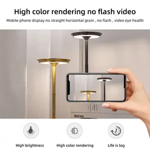 UFOFlying Saucer Desk Lamp, Large Round Head Lamp, I-Beam Lamp, Smart Touch Switch, Ambience Lamp, Three-Color Switching, Dimmable, USB Charging 2000mAh Long Battery Life, Suitable for Room/Desk/Study Desk/Dining Room/Bar Counter/Bar/Western Restaurant