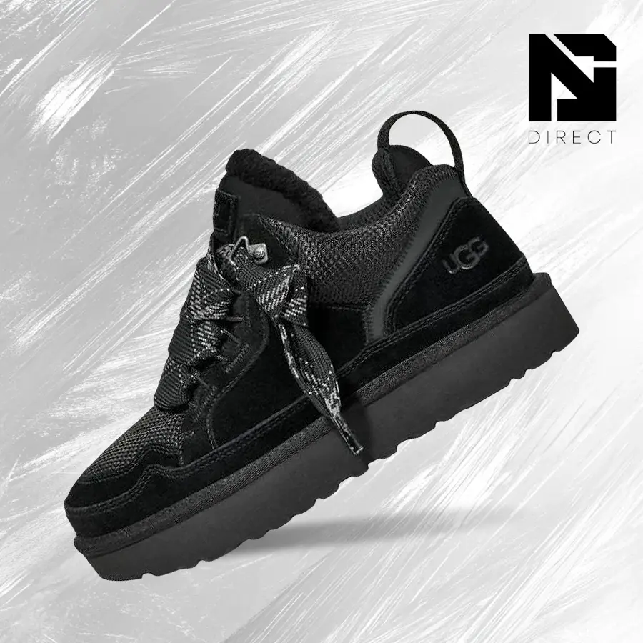 UGG Lowmel Black (Women's)– Women's Lifestyle Sneakers – shoes for woman -Vintagen -Spring & Summer-Inspired Running Shoes, Shock-Absorbing Comfort, Gym to Streetwear Casual Wear—back to school—1144032 BLK
