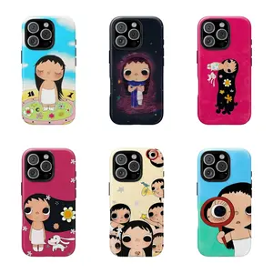 6 Styles Dreamy yuyy INS Glittering Big Eyes Comic Girl Phone Case forSuitable for iPhone 17/16/15/14/13/12/11 Pro Max/Plusand Samsung Galaxy S23-25, shock-absorbing, anti-drop protective case, lightweight, new fashion trend design tiktokshopspringglowup