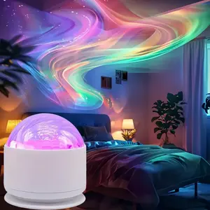 USB Powered Aurora Ball Projector, Remote Control Color Changing Night Light, Colorful Ambient Light, Decorative Light for Bedroom, Living Room, Party