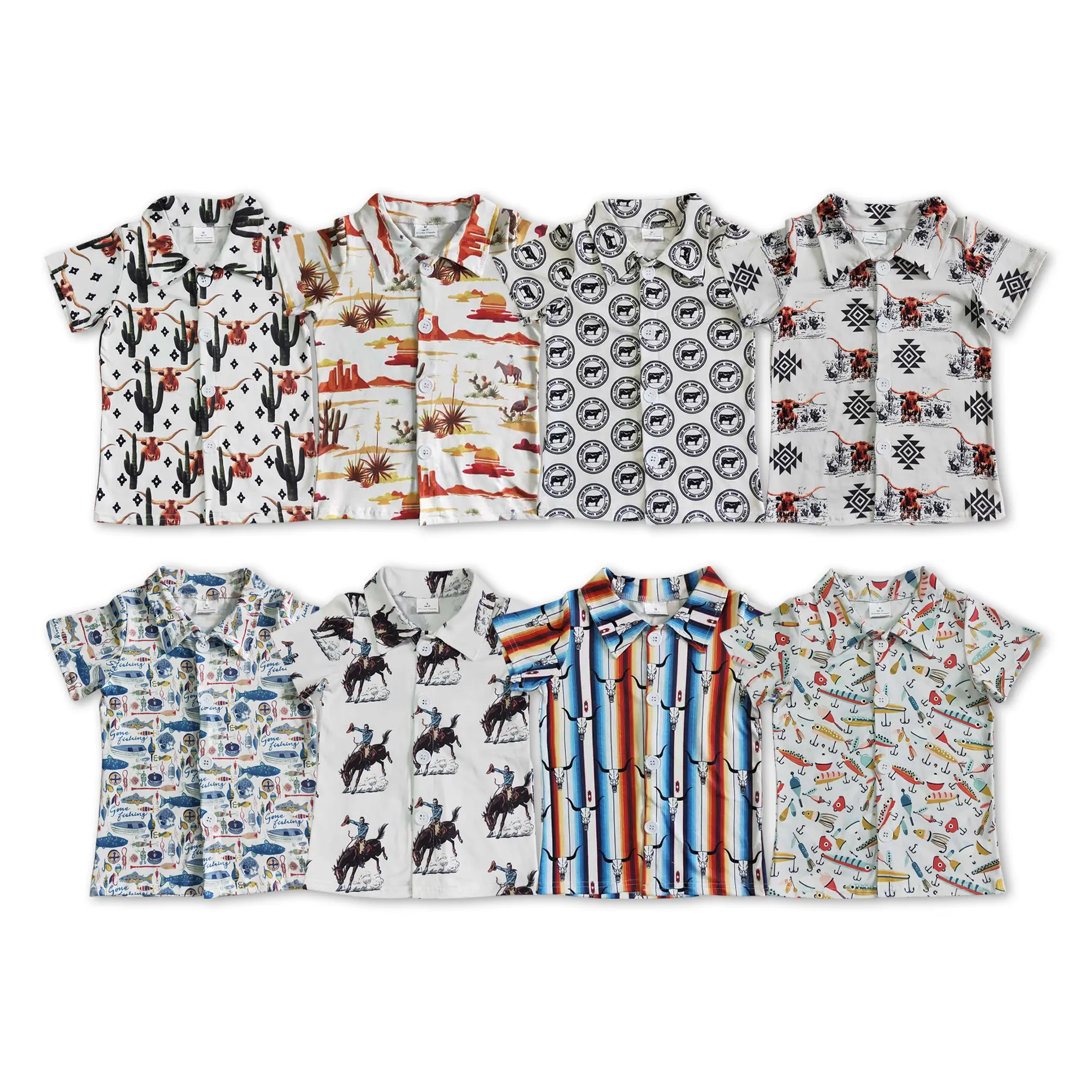 Boys' Summer Casual T-Shirt - Western Cowboy Style Top, Cute Everyday Wear for Little Buckaroos, Casual Boys' T-Shirts, Slight Stretch