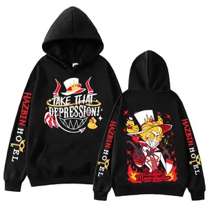 2025 Hazbin Hotel Lucifer Graphic Hoodie Man Woman Street Fashion Hooded Pullover Tops Long Sleeve Fleece Loose Sweatshirt