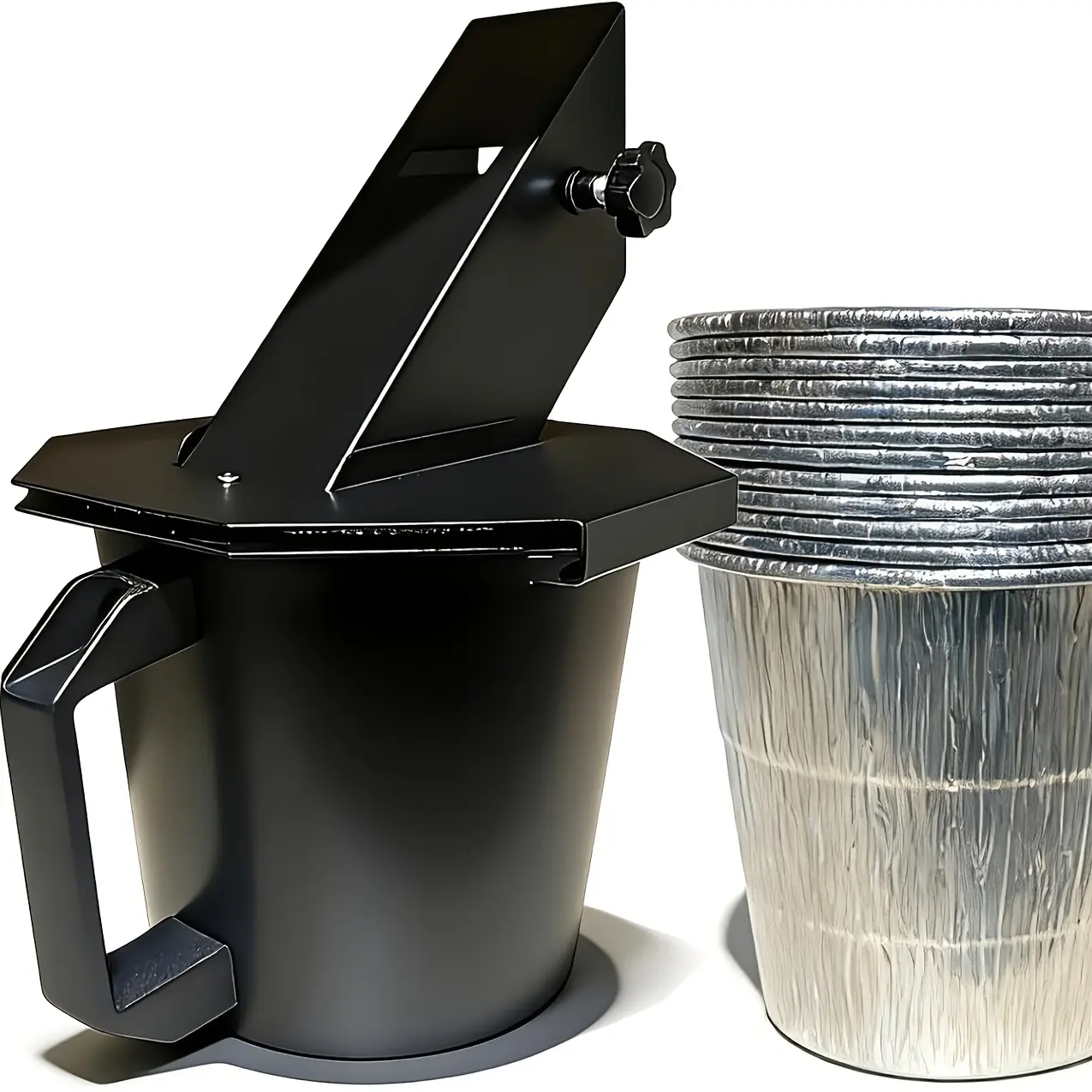Upgraded Grease Bucket with Handle, Lid and Liner - Replacement Drip Bucket Grill Accessory for Traeger Smokers, Pit Boss, Z Grills