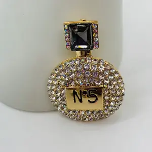 Rhinestone N*5 Bottle Brooch