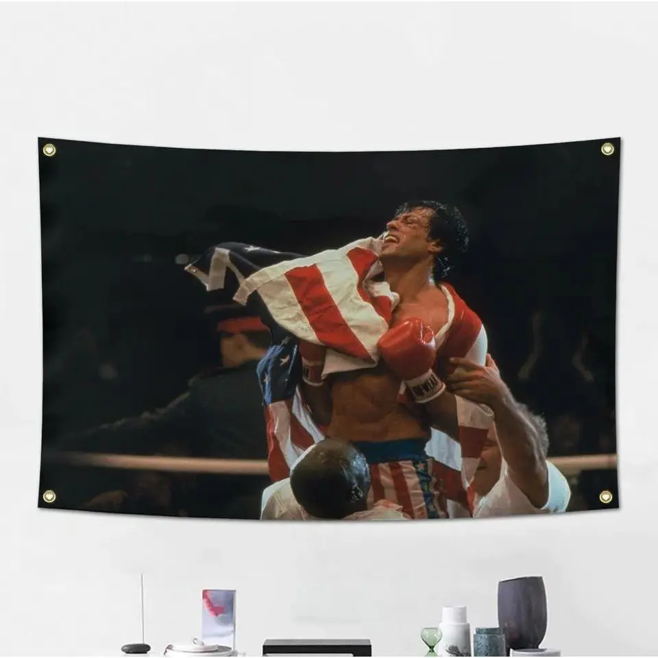 Rocky Flag Tapestry, Rocky Flag Banner Meme Flag Dorm Room Funny Tapestry, Rocky Wall Hanging for Room Boho Decor