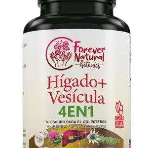 Forever Natural Hígado+Vesícula 4EN1 - Natural Liver & Gallbladder Support with milk thistle,  Hierba del Sapo & Dandelion 90 Vegan Capsules Dietary Supplement