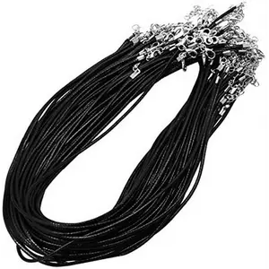 Wax Cord Necklaces with Clasp, Bulk Necklace Rope String for Jewelry Making; 100 PCs; by Mandala Crafts