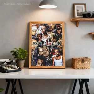 1pc Japanese Style Canvas Print Wall Art, Xxxtentacion Rapper Pattern Decor, Perfect for Living Room & Bedroom, Ideal Gift